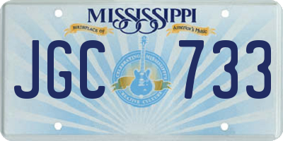 MS license plate JGC733