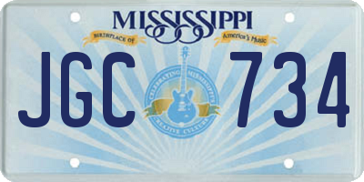 MS license plate JGC734