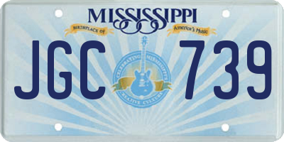 MS license plate JGC739