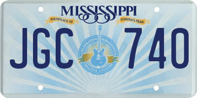 MS license plate JGC740