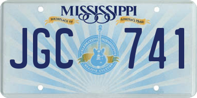 MS license plate JGC741