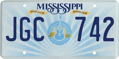 MS license plate JGC742