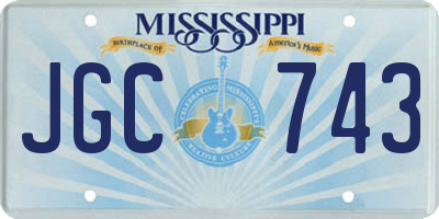 MS license plate JGC743