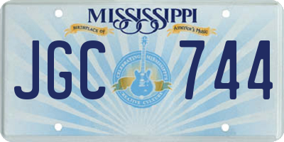 MS license plate JGC744