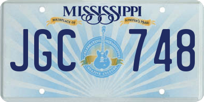 MS license plate JGC748