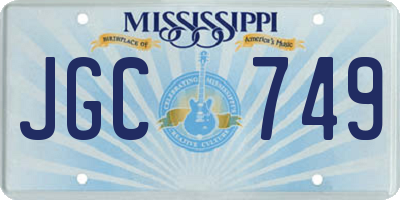 MS license plate JGC749