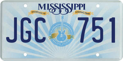 MS license plate JGC751