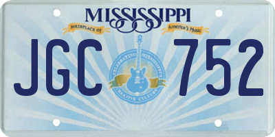 MS license plate JGC752