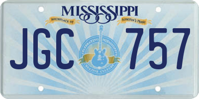 MS license plate JGC757