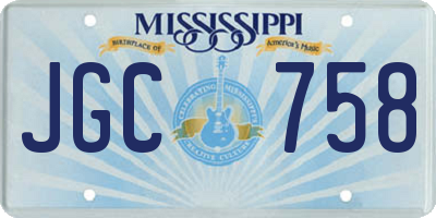 MS license plate JGC758