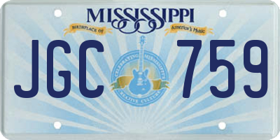 MS license plate JGC759