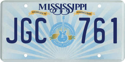 MS license plate JGC761