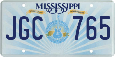 MS license plate JGC765