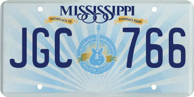 MS license plate JGC766