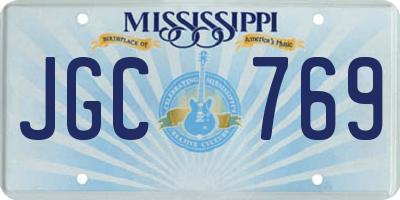 MS license plate JGC769