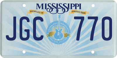 MS license plate JGC770