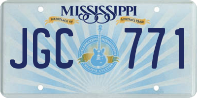 MS license plate JGC771