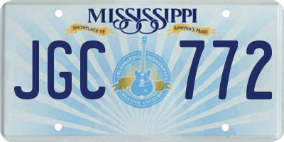MS license plate JGC772
