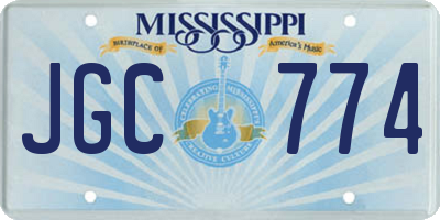 MS license plate JGC774