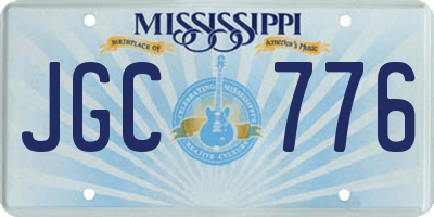 MS license plate JGC776