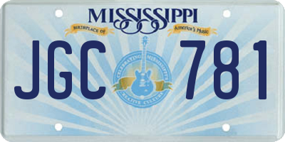 MS license plate JGC781