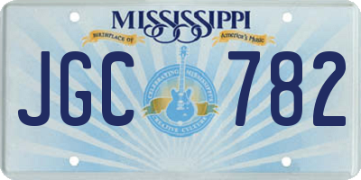 MS license plate JGC782