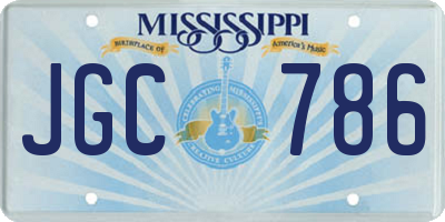 MS license plate JGC786