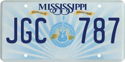 MS license plate JGC787