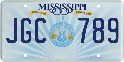 MS license plate JGC789