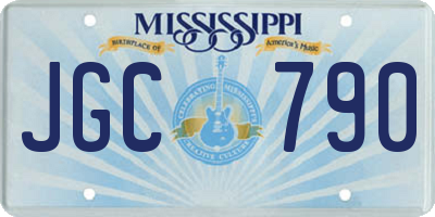 MS license plate JGC790