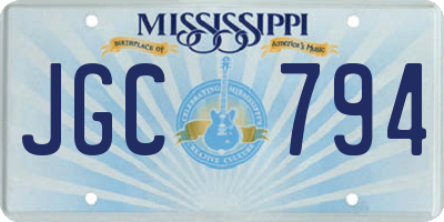 MS license plate JGC794
