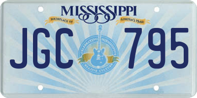 MS license plate JGC795