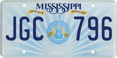 MS license plate JGC796