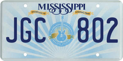 MS license plate JGC802