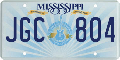 MS license plate JGC804