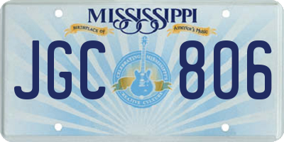 MS license plate JGC806
