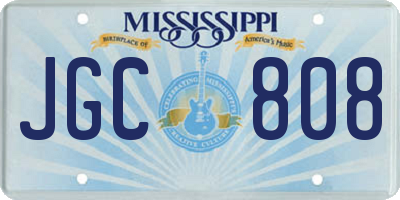 MS license plate JGC808