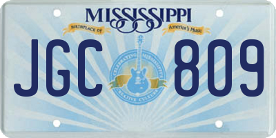 MS license plate JGC809