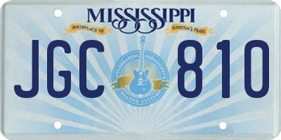 MS license plate JGC810