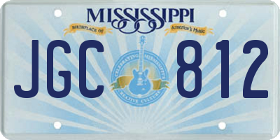 MS license plate JGC812