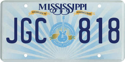 MS license plate JGC818