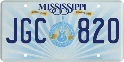 MS license plate JGC820