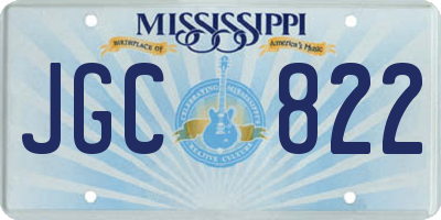 MS license plate JGC822