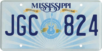 MS license plate JGC824