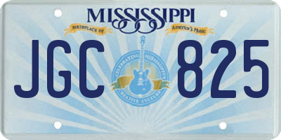 MS license plate JGC825