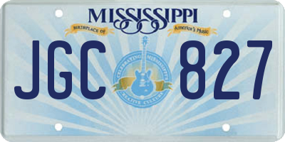 MS license plate JGC827