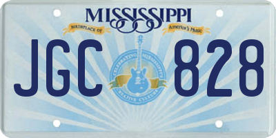 MS license plate JGC828