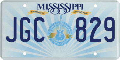 MS license plate JGC829
