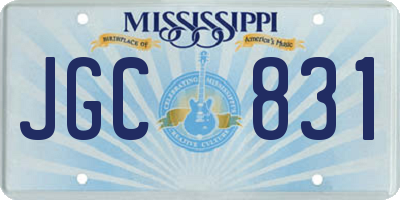 MS license plate JGC831