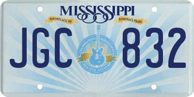 MS license plate JGC832